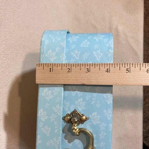 Vintage Shabby Chic "La Mode Parisien" Decor Storage Suitcase Paper Cottagecore - Picture 10 of 11